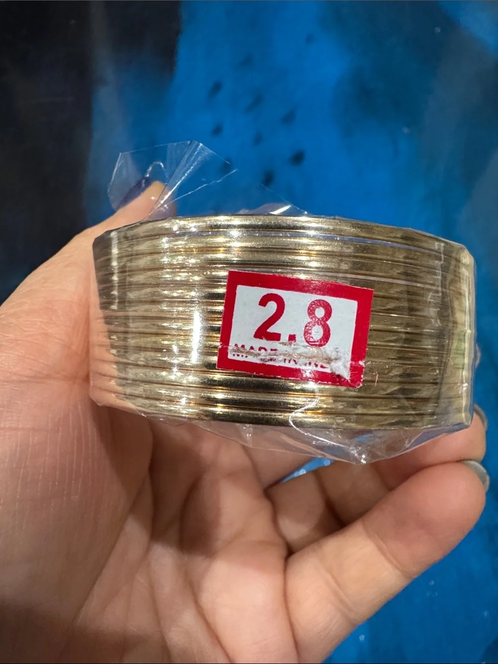 Gold Tone Stacked Metal Bangle Set - Gold